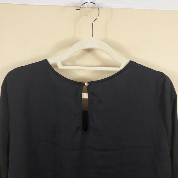 Stitch Fix Luna Project Black Blouse with Flare Sleeves with Crochet Size XLP - Picture 6 of 10